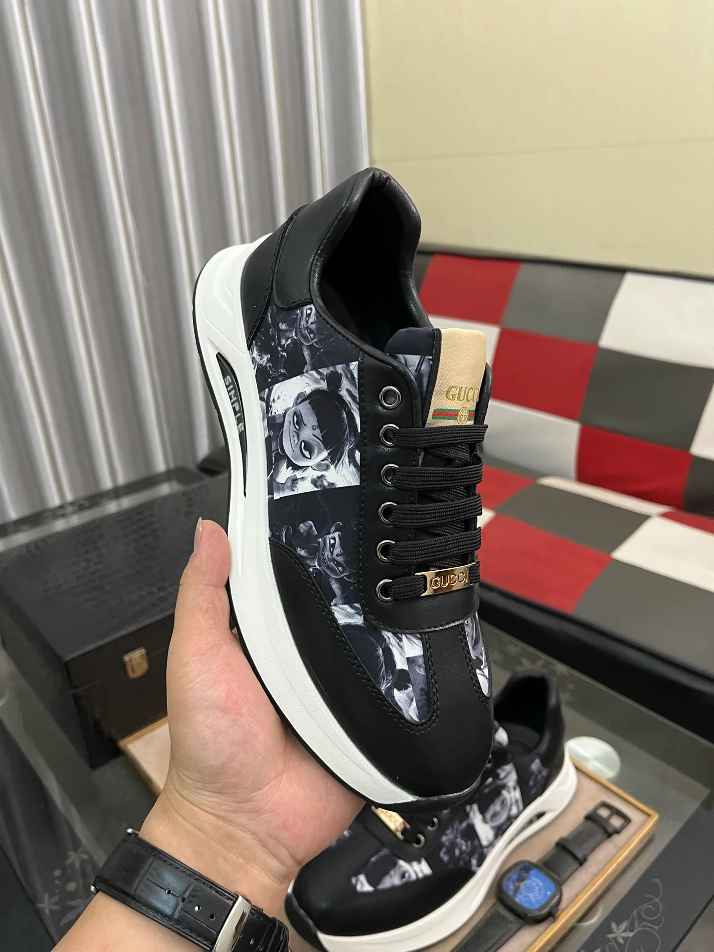 Men's shoes 💰420⌚️⌚️[GUCCI] The latest trendy men's casual shoes, the fabric is made of embossed cowhide imported from Italy, comfortable sheepskin lining + feet, the original outsole is wear-resistant and non-slip, high-level version, exquisite workmanship. Code number: 38-442️⃣Colors available